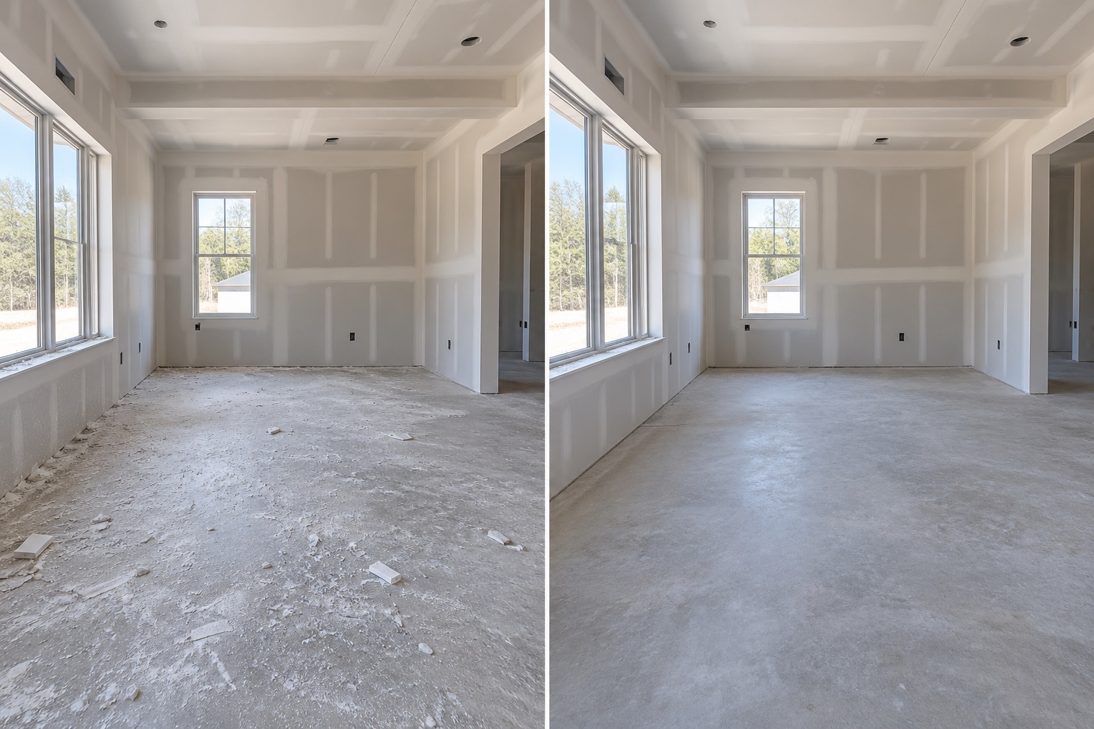 Illustrative reference: After drywall and sheetrock work
