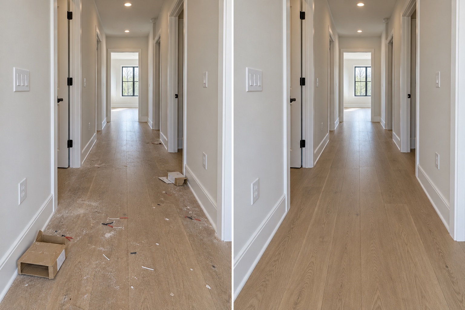 Illustrative reference: After electrical installation, before / after