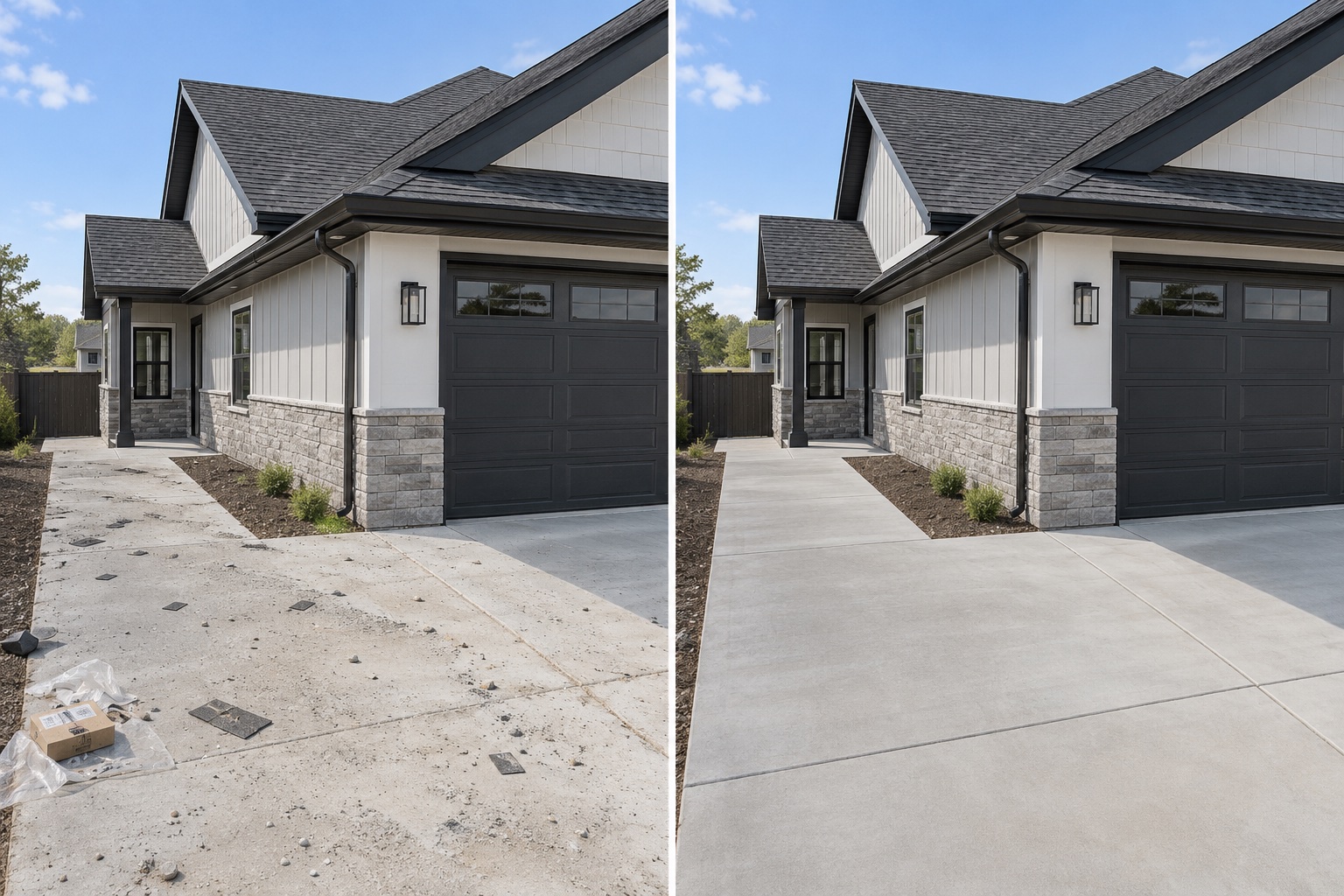 Illustrative reference: Ground cleanup after roofing